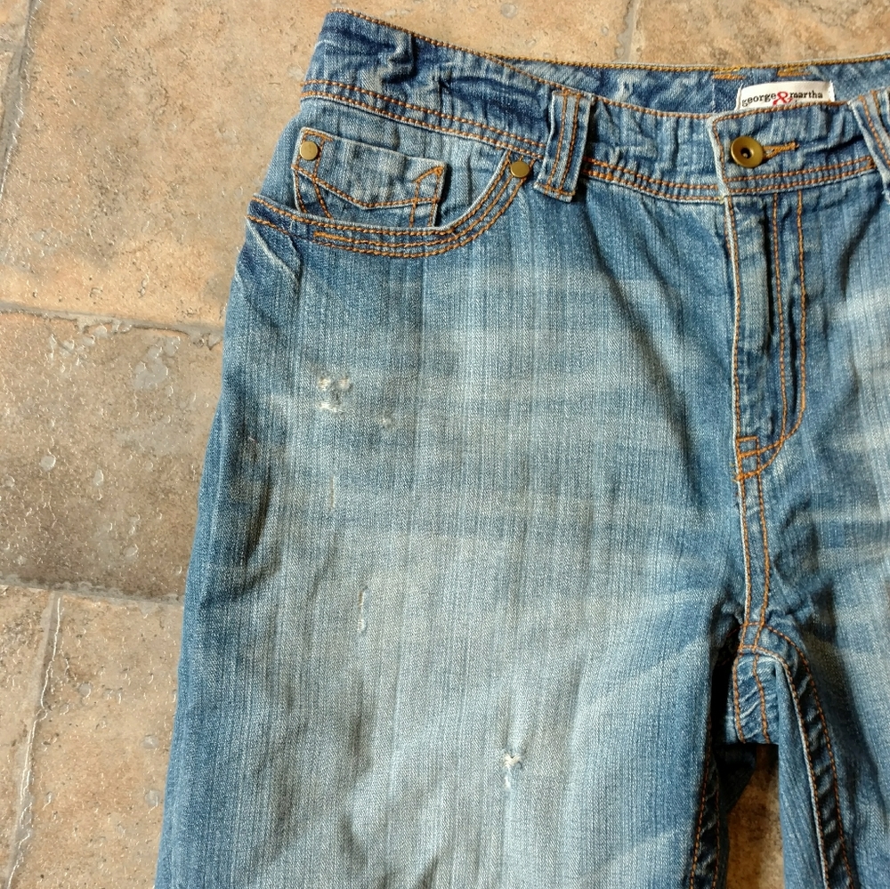 Distressed denim Bermuda shorts size 10 BNWT - Picture 2 of 7
